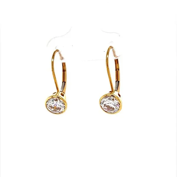 14K Yellow Gold Estate Cubic Zirconia Leverback Earrings Minor Jewelry Inc. Nashville, TN