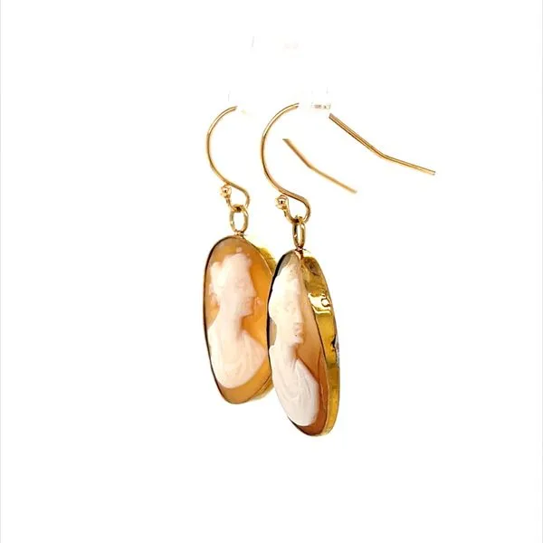 9K Yellow Gold Estate Cameo Earrings Image 2 Minor Jewelry Inc. Nashville, TN