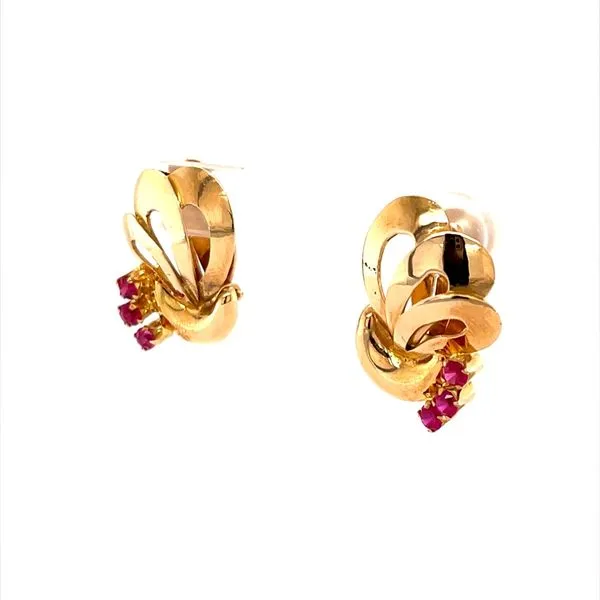 14K Yellow Gold Estate Ruby Clip-On Earrings Image 2 Minor Jewelry Inc. Nashville, TN