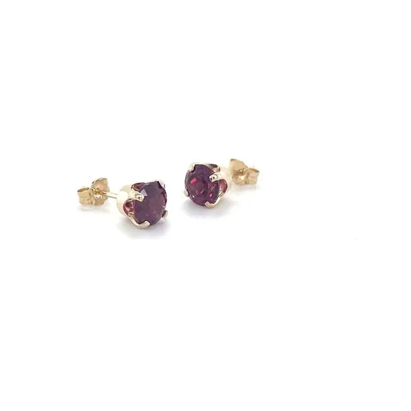 14K Yellow Gold Estate Garnet Earrings