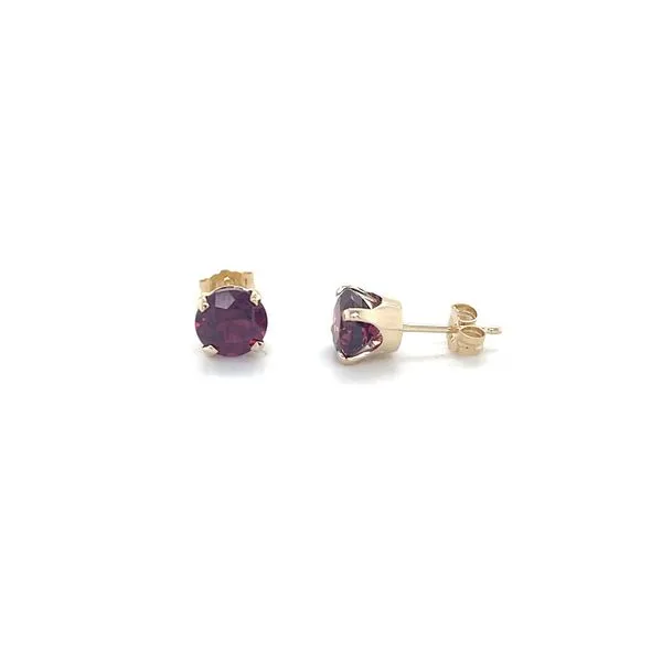 14K Yellow Gold Estate Garnet Earrings