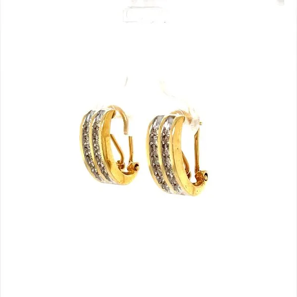 14K Yellow Gold Estate Double Row Diamond Earrings Image 2 Minor Jewelry Inc. Nashville, TN
