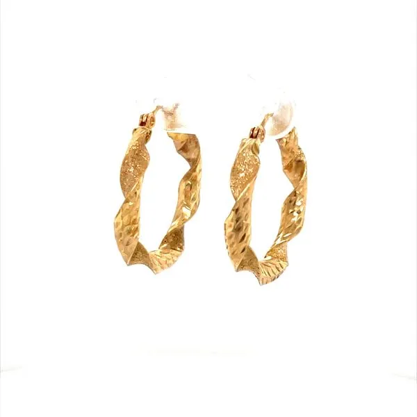 14K Yellow Gold Estate Hoop Earrings Image 2 Minor Jewelry Inc. Nashville, TN