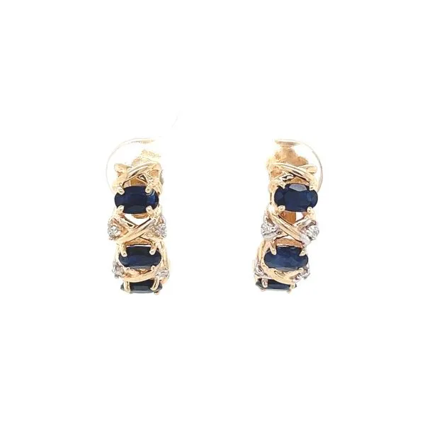 14K Yellow Diamond and Sapphire Earrings Minor Jewelry Inc. Nashville, TN