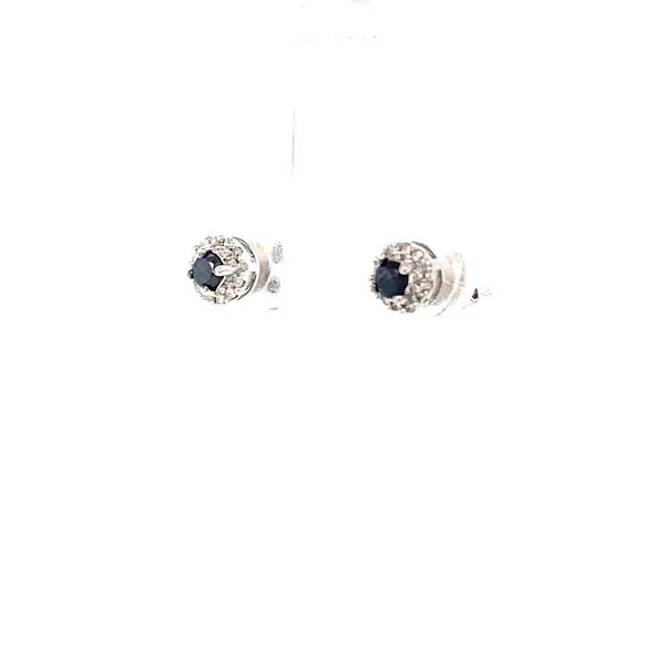 10KW Estate Black Diamond Studs With White Diamond Halo Image 2 Minor Jewelry Inc. Nashville, TN