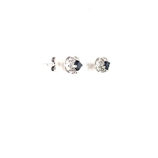 10KW Estate Black Diamond Studs With White Diamond Halo Image 3 Minor Jewelry Inc. Nashville, TN