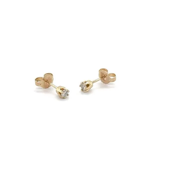 14K Yellow Gold Estate Diamond Stud Earrings Image 2 Minor Jewelry Inc. Nashville, TN