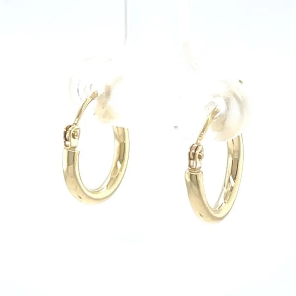 14K Yellow Gold Estate Small 2mm Hoop Earrings Image 2 Minor Jewelry Inc. Nashville, TN