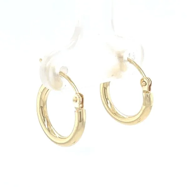 14K Yellow Gold Estate Small 2mm Hoop Earrings Image 3 Minor Jewelry Inc. Nashville, TN
