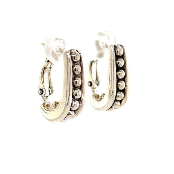 Sterling Silver Vintage Milgrain J-Hoop Earrings