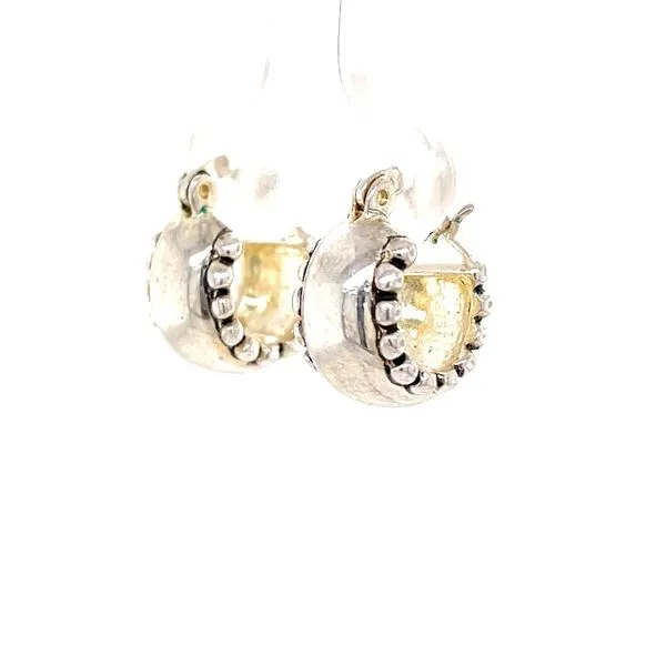 Sterling Silver Wide Milgrain Hoop Earrings