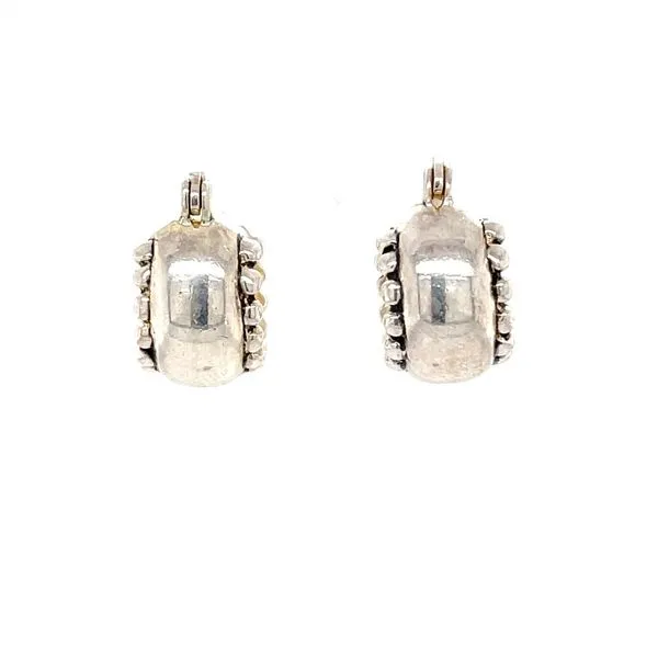 Sterling Silver Wide Milgrain Hoop Earrings