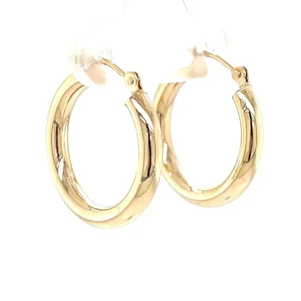14K Yellow Gold Estate 3x20mm Hoop Earrings Image 3 Minor Jewelry Inc. Nashville, TN