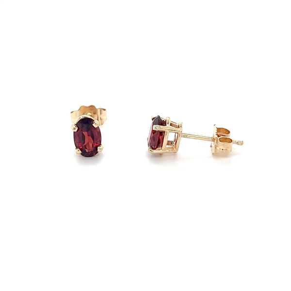 14K Yellow Gold Estate Mined Garnet Stud Earrings Minor Jewelry Inc. Nashville, TN