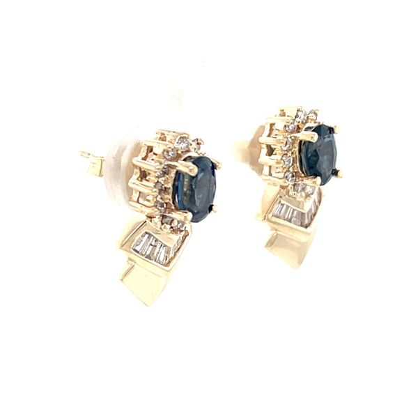 14K Yellow Gold Estate Sapphire and Diamond Earrings Image 2 Minor Jewelry Inc. Nashville, TN