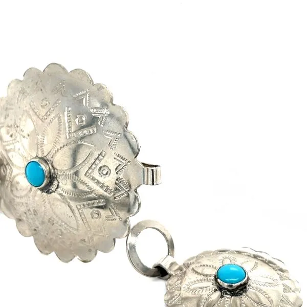 Stainless Steel Estate Synthetic Turquoise Belt Image 5 Minor Jewelry Inc. Nashville, TN
