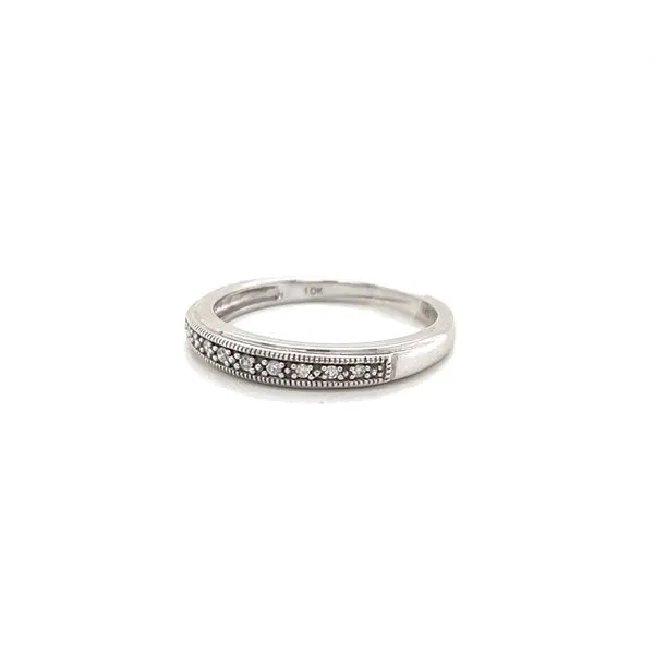10K White Gold Diamond and Milgrain 1.8mm Wedding Band Image 2 Minor Jewelry Inc. Nashville, TN