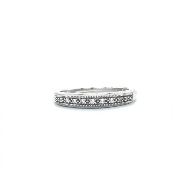 10K White Gold and Diamond Milgrain 2.0mm Wedding Band similar item image