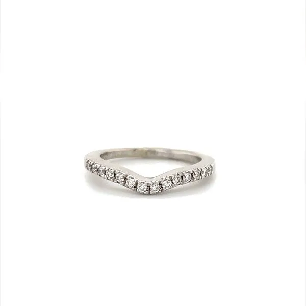14K White Gold Diamond Contour Wedding Band