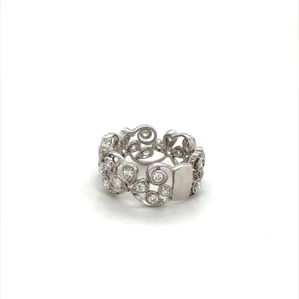 18K White Gold Diamond Filigree Anniversary Band Image 2 Minor Jewelry Inc. Nashville, TN
