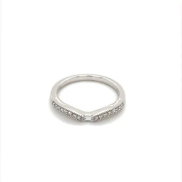 14K White Gold and Diamond Contour Wedding Band Image 2 Minor Jewelry Inc. Nashville, TN
