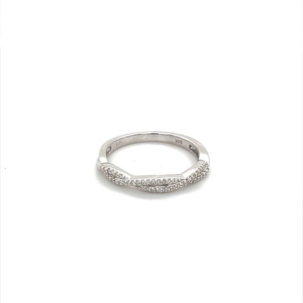 10K White Gold and Diamond 2mm Braided Wedding Band Image 2 Minor Jewelry Inc. Nashville, TN