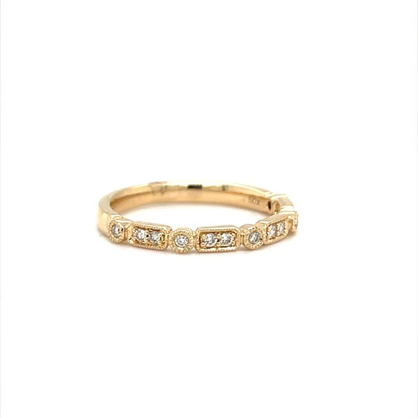 14K Yellow Gold Diamond and Milgrain Wedding Band Image 2 Minor Jewelry Inc. Nashville, TN