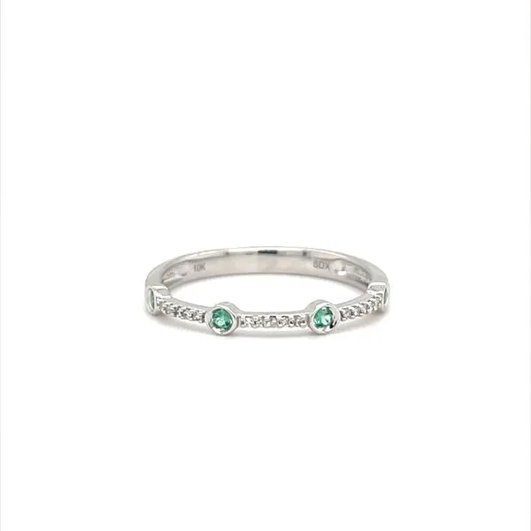 10K White Gold Emerald and Diamond Wedding Band Minor Jewelry Inc. Nashville, TN