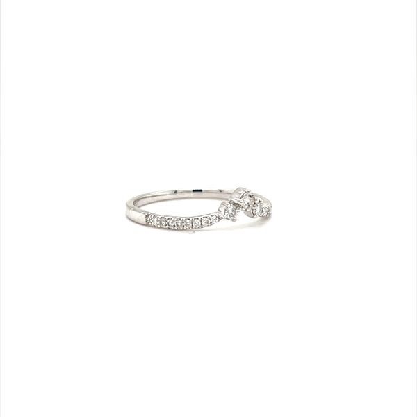 14K White Gold Curved Diamond Wedding Band Image 2 Minor Jewelry Inc. Nashville, TN