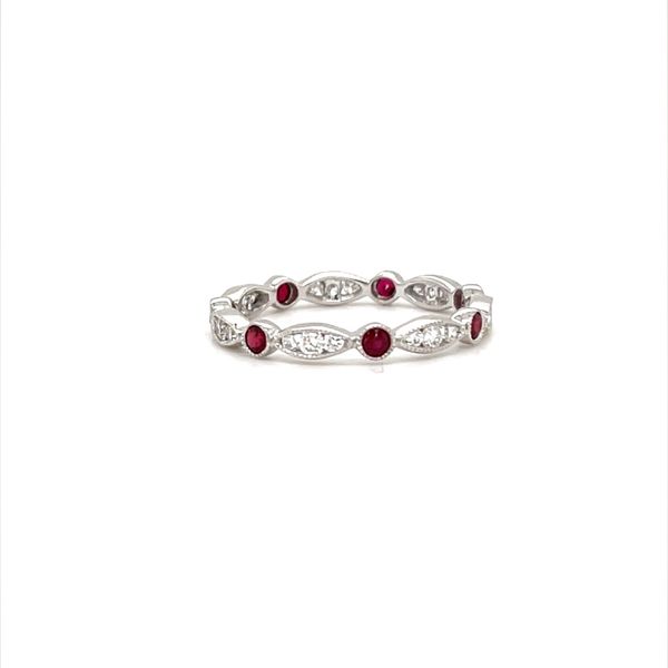 18K White Gold Ruby and Diamond Anniversary Band Minor Jewelry Inc. Nashville, TN