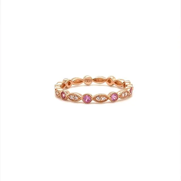 14K Rose Gold Pink Topaz and Diamond Wedding Band Minor Jewelry Inc. Nashville, TN