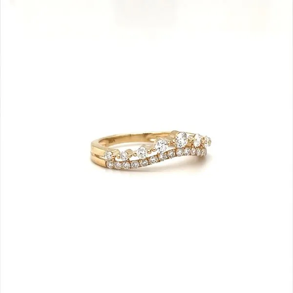 14K Yellow Gold and Diamond Curved Wedding Band Image 2 Minor Jewelry Inc. Nashville, TN