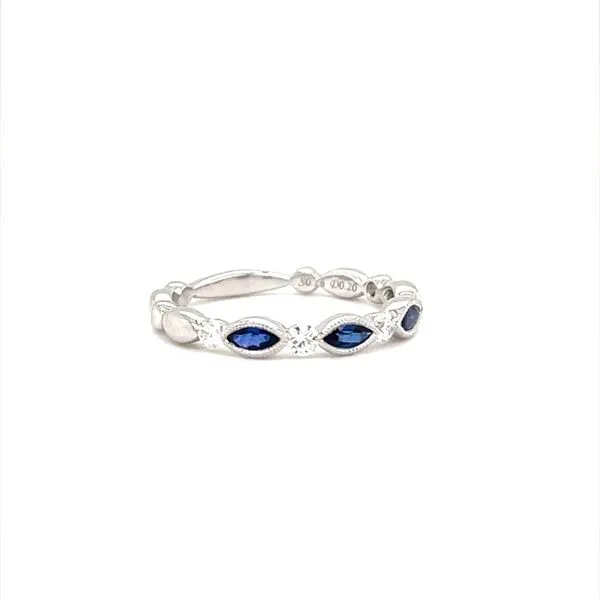 14K White Gold Diamond and Sapphire Band Image 2 Minor Jewelry Inc. Nashville, TN