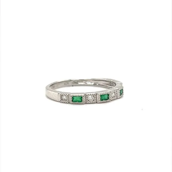 10K White Gold Emerald and Diamond Band Image 2 Minor Jewelry Inc. Nashville, TN