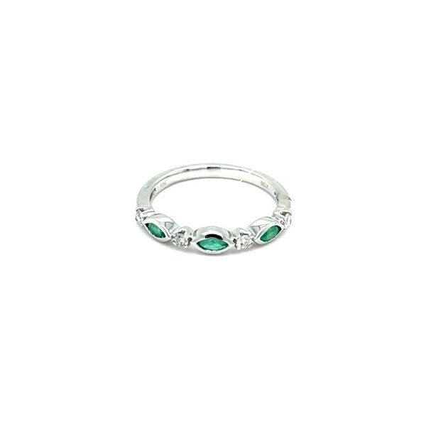 10K White Gold Emerald and Diamond Half Anniversary Band Minor Jewelry Inc. Nashville, TN