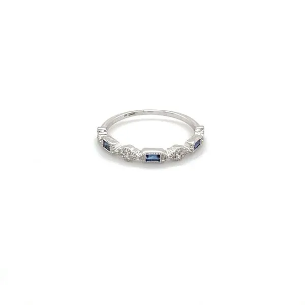 14K White Gold Diamond And Sapphire Engagement Band Minor Jewelry Inc. Nashville, TN