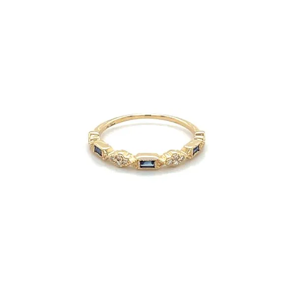 14K Yellow Gold Diamond and Sapphire Band Image 2 Minor Jewelry Inc. Nashville, TN