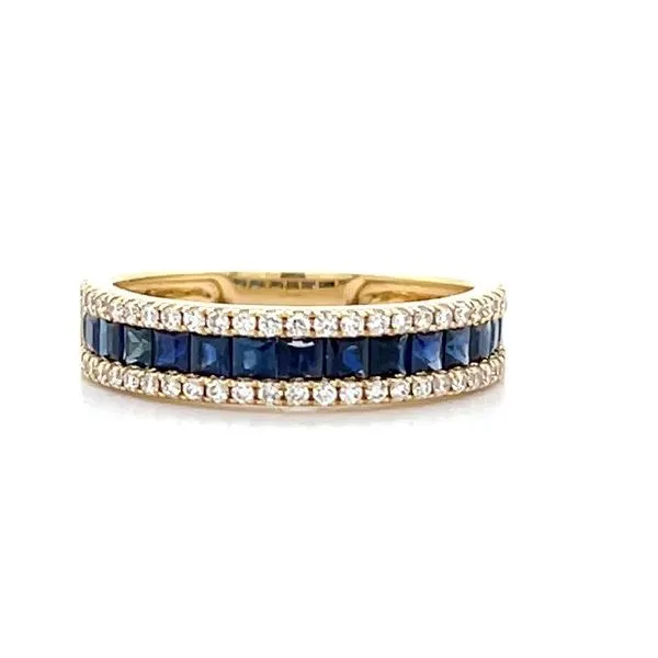 18K Yellow Gold Sapphire and Diamond Wedding Band Minor Jewelry Inc. Nashville, TN