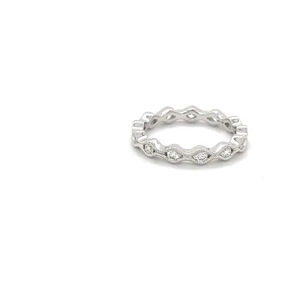 14K White Gold Milgrain Diamond Eternity Band Image 3 Minor Jewelry Inc. Nashville, TN