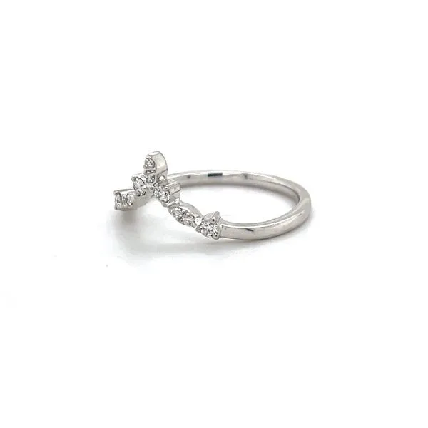 14K White Gold and Diamond Contour Wedding Band Image 2 Minor Jewelry Inc. Nashville, TN