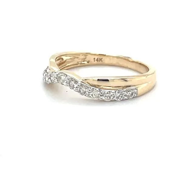 14K Yellow Gold Diamond Contour Shadow Wedding Band Image 2 Minor Jewelry Inc. Nashville, TN