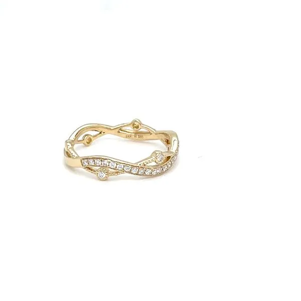 14K Yellow Gold 4mm Mined Diamond Wedding Band Image 2 Minor Jewelry Inc. Nashville, TN