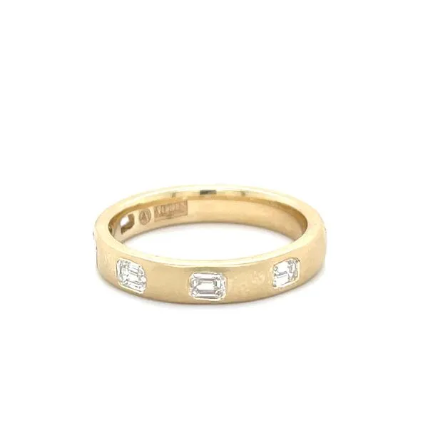14K Yellow Gold Emerald-Cut Diamond Satin Finish Wedding Band Image 3 Minor Jewelry Inc. Nashville, TN
