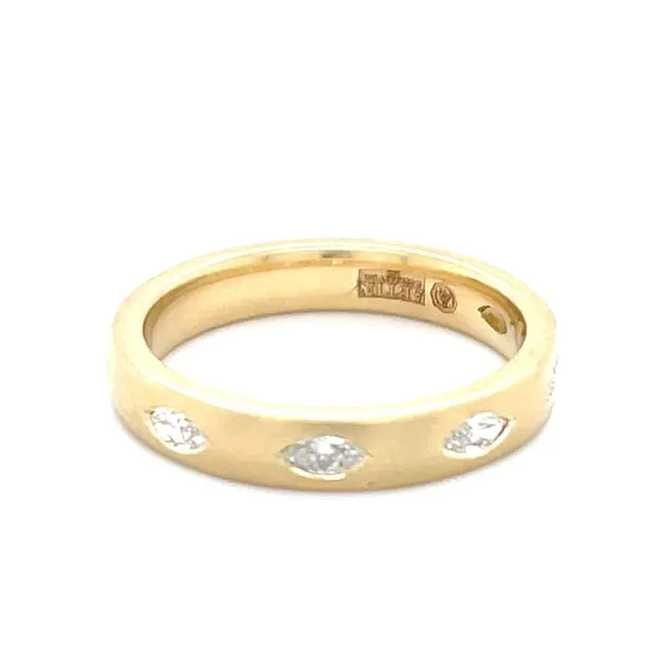 14K Satin Finish Yellow Gold & Flush-Set Diamond Anniversary Band Image 3 Minor Jewelry Inc. Nashville, TN