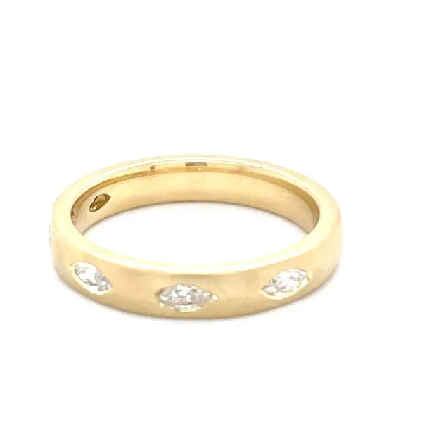 14K Satin Finish Yellow Gold & Flush-Set Diamond Anniversary Band Minor Jewelry Inc. Nashville, TN
