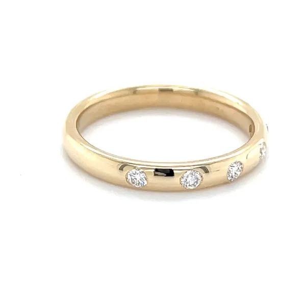 14K Yellow Gold 3mm Flush-Set Diamond Anniversary Band Image 2 Minor Jewelry Inc. Nashville, TN