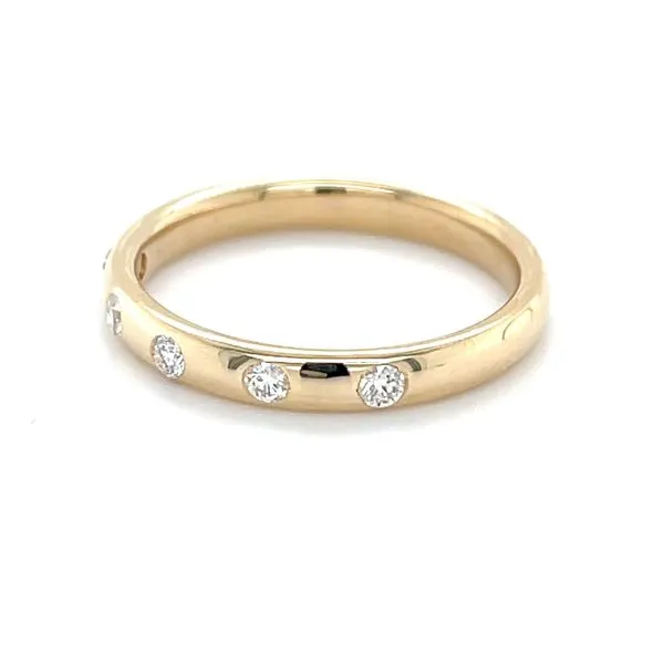 14K Yellow Gold 3mm Flush-Set Diamond Anniversary Band Image 3 Minor Jewelry Inc. Nashville, TN