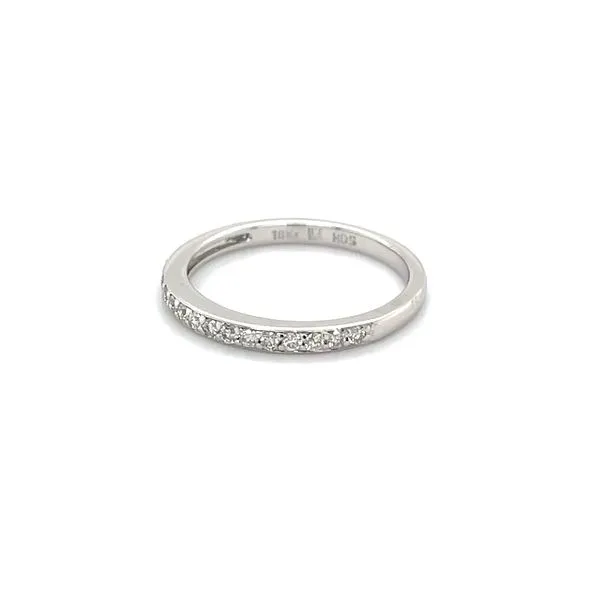 18K White Gold Estate Mined Diamond 1.7mm Half-Anniversary Wedding Band Image 2 Minor Jewelry Inc. Nashville, TN