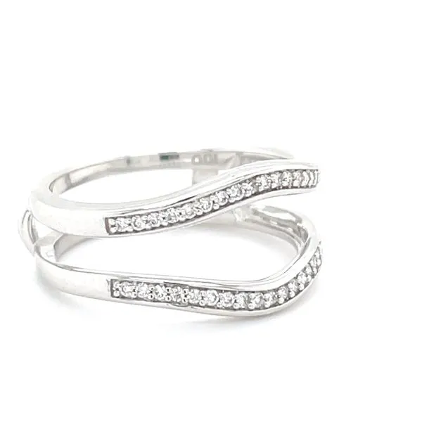14K White Gold Contoured Diamond Ring Guard Image 3 Minor Jewelry Inc. Nashville, TN