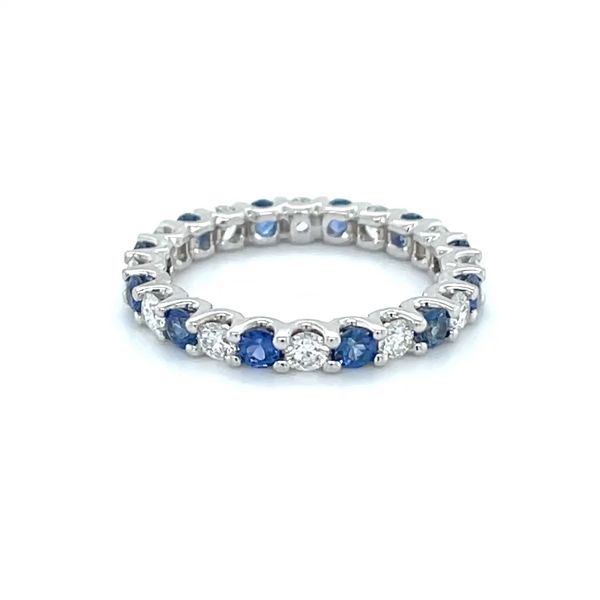 14K White Gold Mined Sapphire and Diamond Eternity Wedding Band Minor Jewelry Inc. Nashville, TN